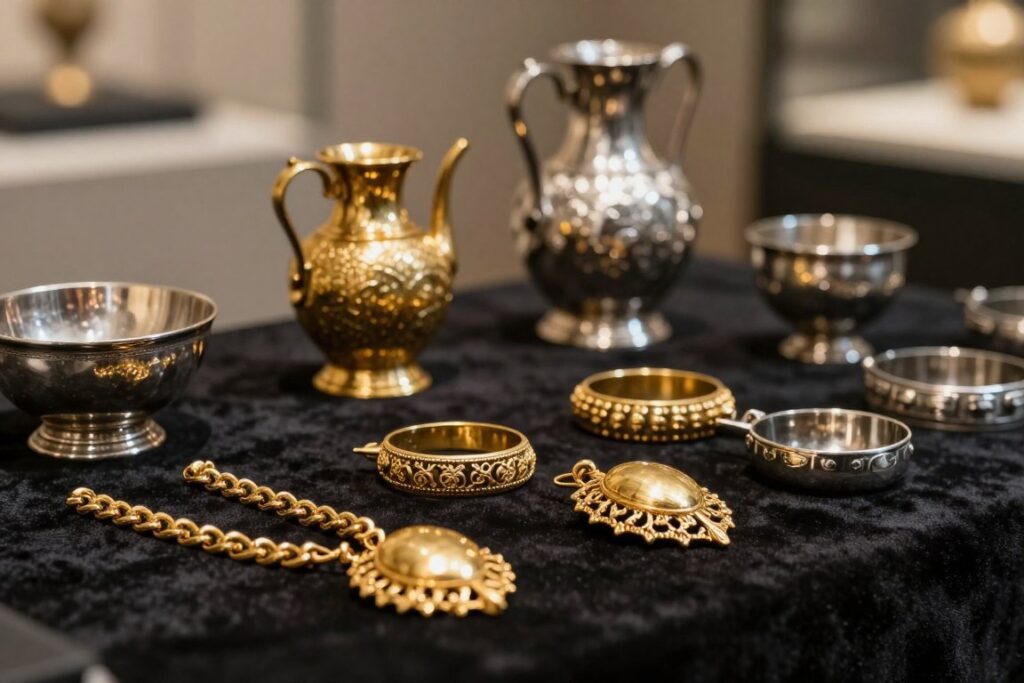gold and silver materials gold and silver materials